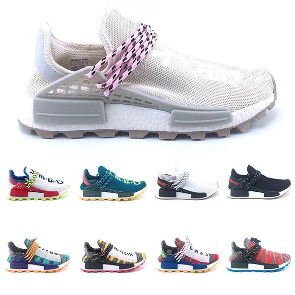 

new human race trail solar afro pack running shoes men women creme nerd pharrell williams hu runner solarhu trainers sport sneaker size 5-12, White;red