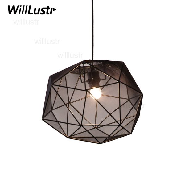 

iron diamond fabric pendant lamp suspension light nordic style design dinning room bedroom home foyer black white hang lighting parlor lamp