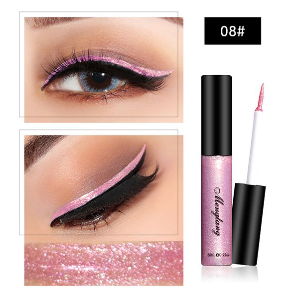 

rorasa glitter eyes make up liner for women easy to wear waterproof pigmented red white gold liquid eyeliner glitter makeup