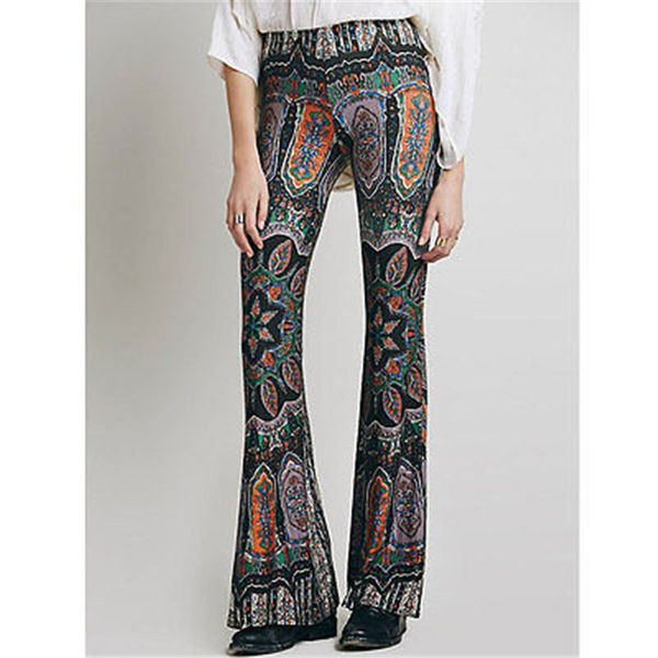 

Женские брюки с высокой талией Колокольный низ Широкие брюки-клеш