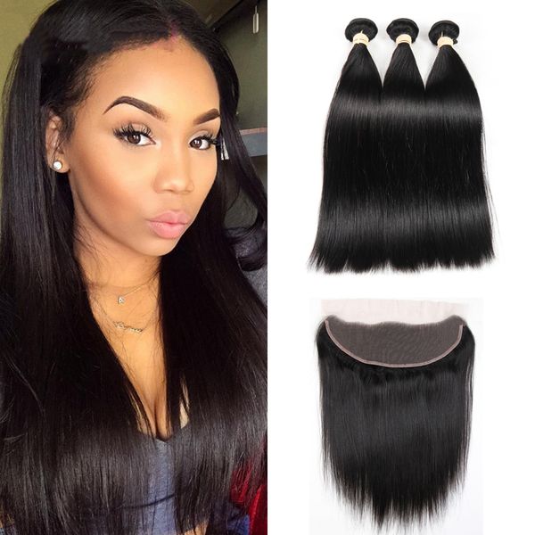 Ear To Ear Lace Frontal Closure With 3 Bundles Brazilian Virgin