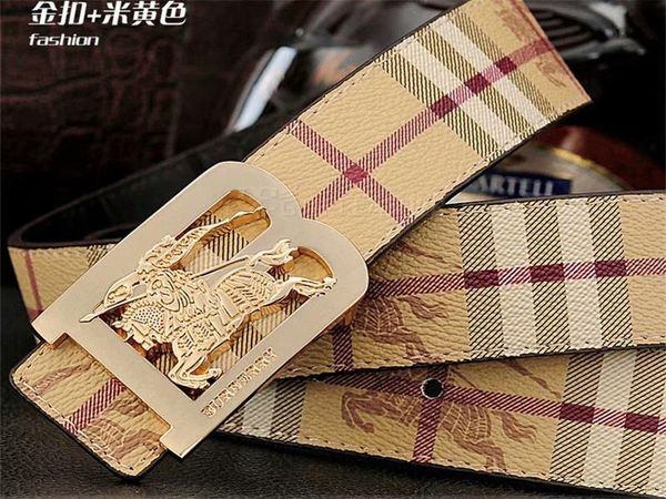 

Fa hion men bu ine genuine leather belt mooth buckle cowhide wai t belt trap for men gift 105 125cm