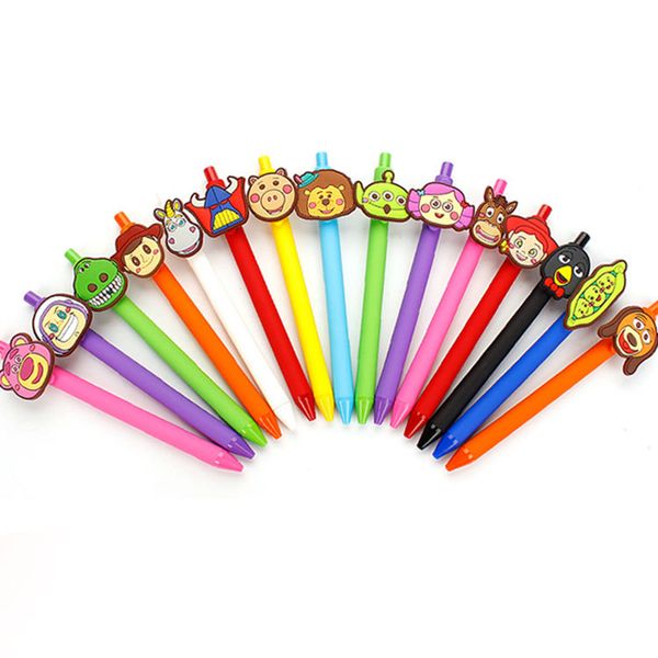 

15pcs/lot kawaii cartoon gel pen 0.5mm black gel pens pvc candy colored pens escritorio korean stationery store school supplies