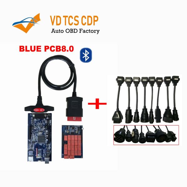 

design vd tcs cdp new vci with bluetooth diagnostic tools for car and truck +full set 8 truck cables by dhl