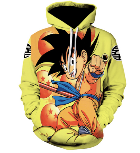

новая мода женщины / мужчины dragon ball z kid гоку забавный 3d printed повседневный длинным рукавом осень зима толстовки толстовка k117, Black