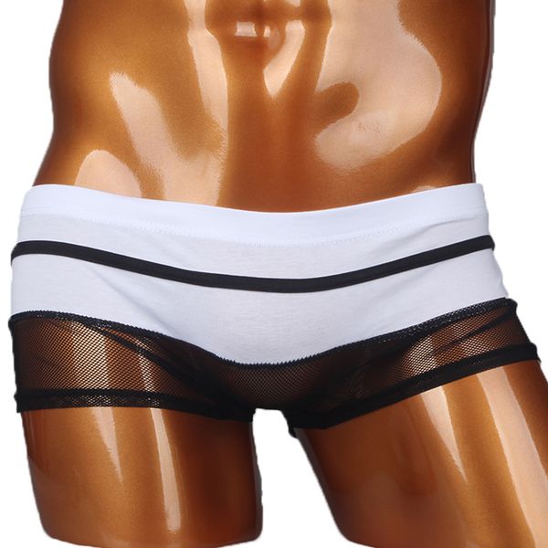 

2016 mens mesh breathable underpants bikini mesh see-through transparent breathable interior boxer shorts with high quality, Black;white