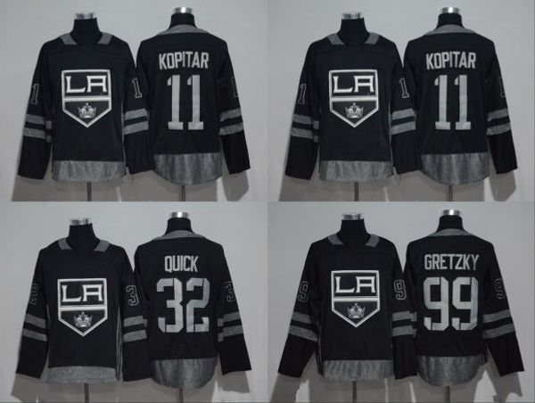 

1917-2017 100th Anniversary Los Angeles Kings Hockey Jersey #11 Anze Kopitar #32 Jonathan Quick #99 Wayne Gretzky Stitched With Patch