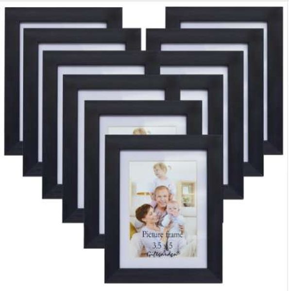 Giftgarden Wand-Fotorahmen-Set, Bilderrahmen, schwarze Wand, Heimdekorationszubehör, für die Präsentation von Fotos im Format 3,5 x 5, 10er-Set