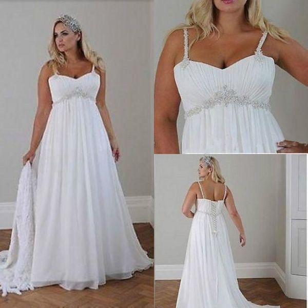 

summer chiffon beach wedding beaded bridal banquet party dress a line, White