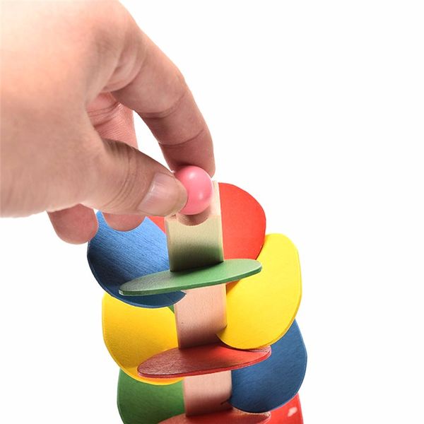 

wooden tree ball marble run track game baby kids children montessori early educational toy marble run toys building blocks