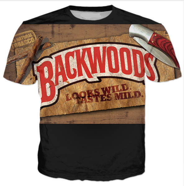 

wholesale-fashion mens/womens summer style yummy honey backwoods funny 3d print casual t-shirt dxr0042, White;black
