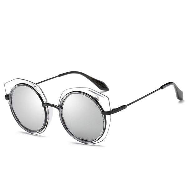 

vintage round sunglasses women men trend color film sun glasses mercury lens eyewear leopard print uv400 gafas, White;black
