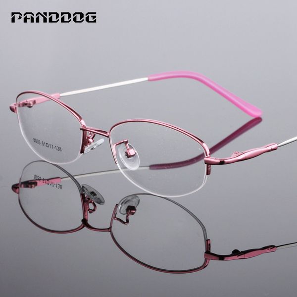 

panddog memory light metal women reading eyeglasses optical glasses frames glasses new ultra light frame clear bol-8035, Silver