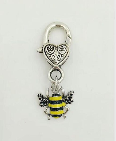 Esmalte Big Abelhas Amarelas / Bee Keychain-Moda Jóias Tibetan Silver Beata Pata Cópia Charme Tênis Pingente Chaveiro Chaveiro Chaveiro A74