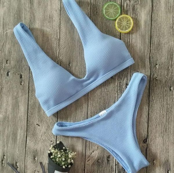 

2017 new women bikini set push-up padded crochet bra triangle bottoms swimsuit bathing summer lady solid color vintage swimwear, White;black