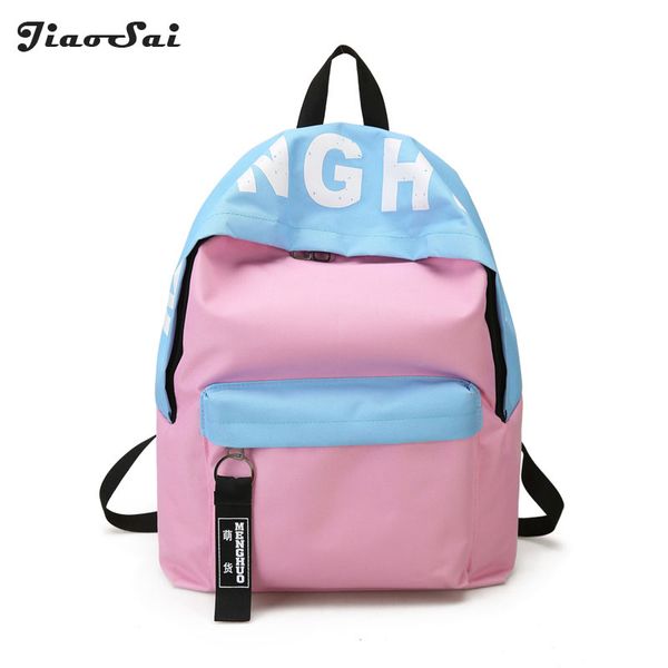 

canvas backpack women fashion backbags for teenage girls pink/black leisure travel schoolbag student book s satchel 2018