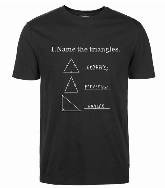 

name the triangles funny math geometry quiz tee shirt 2017 summer/spring short sleeve o-neck men's casual t-shirt plus size, White;black