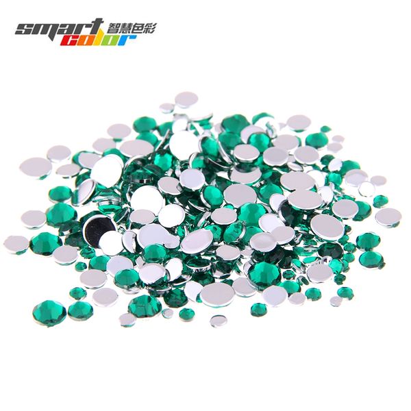 

green color acrylic rhinestones multi-size optional shoes shining nail art decorations clothing decorations, Silver;gold
