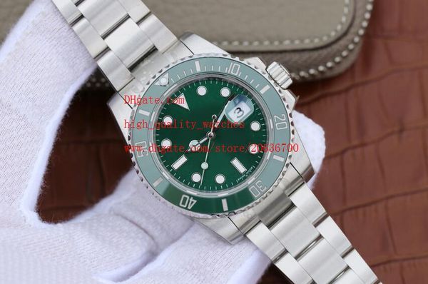

factory supplier luxury wristwatches sapphire 40mm 116610lv hulk ceramic green dial/bezel asia 2813 automatic mechanical mens watches, Slivery;brown