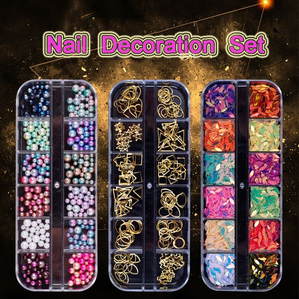 

nail decoration mixed rhinestones alloy metal diy nails studs decor manicure decoration 3d tiny glitter nail art charms supplies, Silver;gold