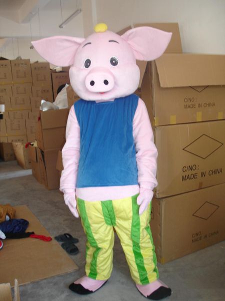 

2018 farmer pig fancy dress cartoon animal mascot costume ing, Red;yellow