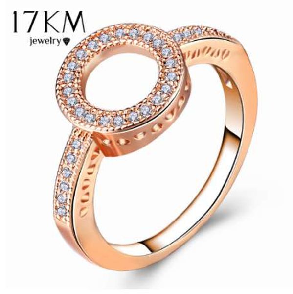 

17km fashion female round finger rings for women lover wedding jewelry party trendy rose gold sliver color ring wholesale, Silver
