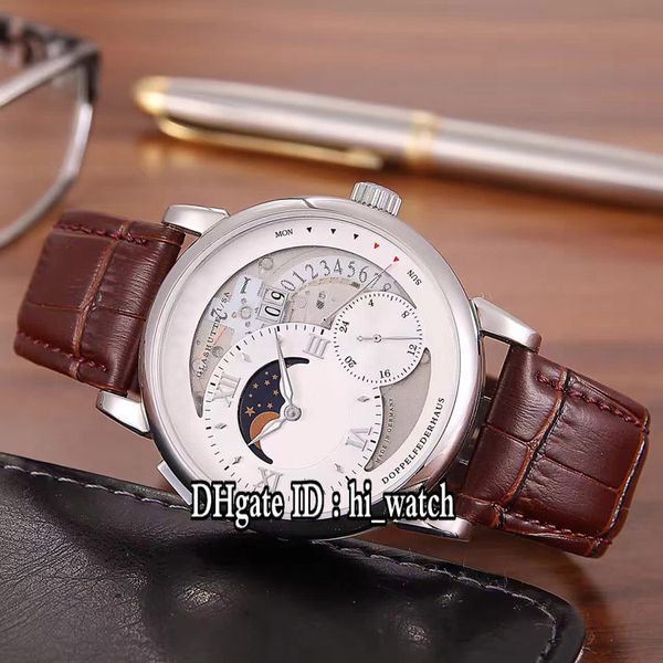 

Новый Glashutte Grand Moon Phase 139.035 F Стальной Корпус Черный Белый Циферблат Автоматические