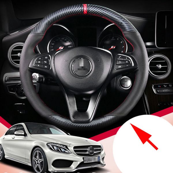 

for benz glc260 c200l gla hand sewing steering wheel cover carbon fiber leather