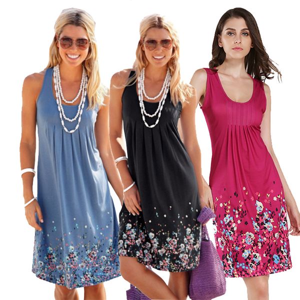 

sleeveless beach dresses summer 2018 women's sun dress with open shoulders female large sizes ladies clothing plus size 4xl 5xl, White;black