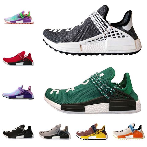 

Pharrell HUMAN RACE Running Shoes Trail Sun Glow pale nude noble ink nerd Equality Tie-dye Pink Glow Womens Men Hu PW Sport Shoes