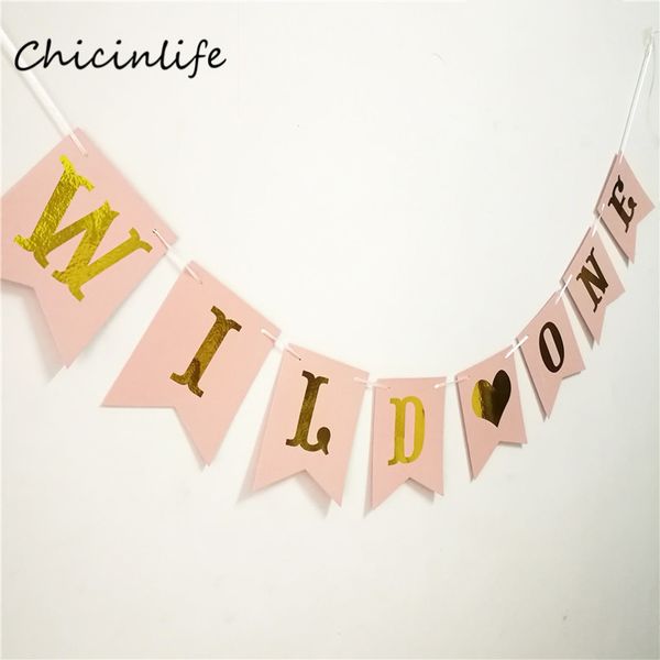 

chicinlife 1set wild one banner first birthday sign baby shower decoration 1st birthday party decoration p props