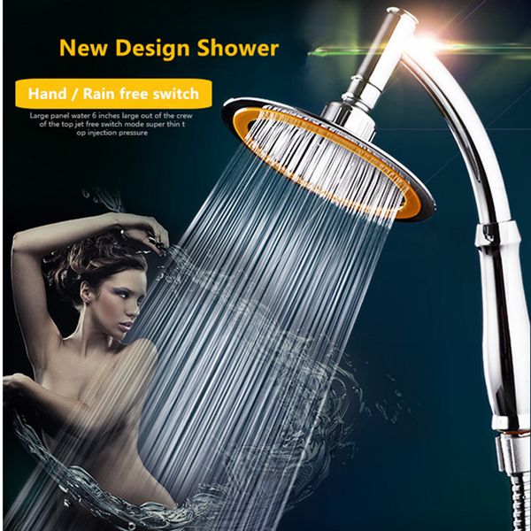 

4/6 inch 360 degree rotate abs chrome bathroom rainfall shower head water saving extension arm hand held shower head