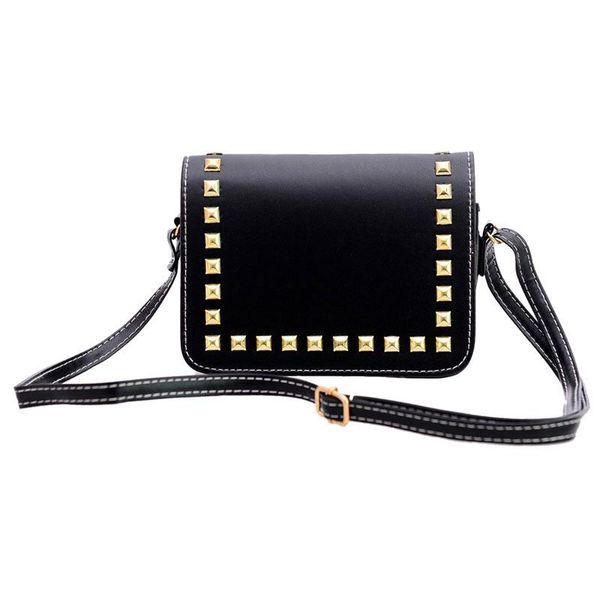 

Мода женщины небольшой искусственная кожа Messenger сумки заклепки Crossbody сумки на рем
