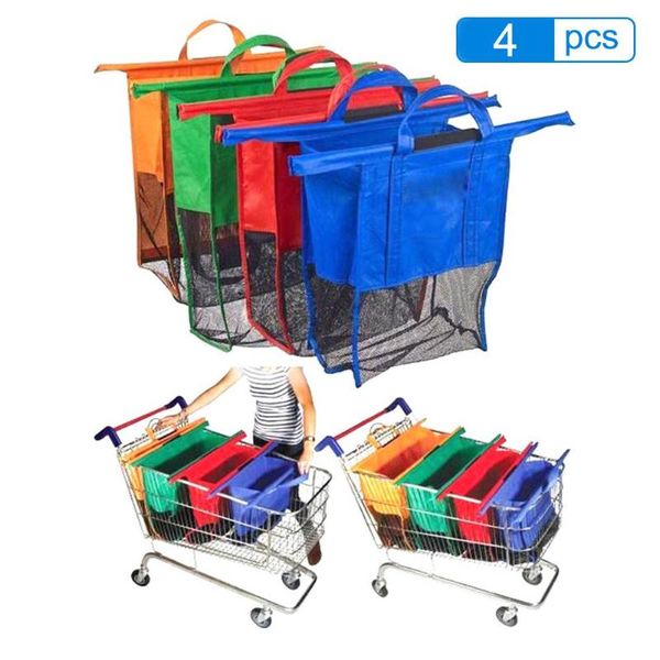 

Тележка тележка торговый мешок супермаркета продуктовый захват складные сумки тотализатор Эко-дружественных многоразовые сумки супермаркета 4 шт./компл.