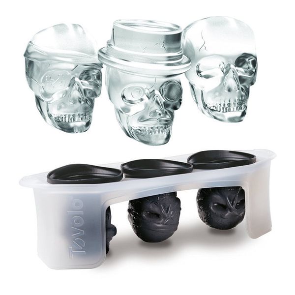 

silicone skull ice molds skull ice lattice ice cream tool for halloween party 3pcs/set t3i0323