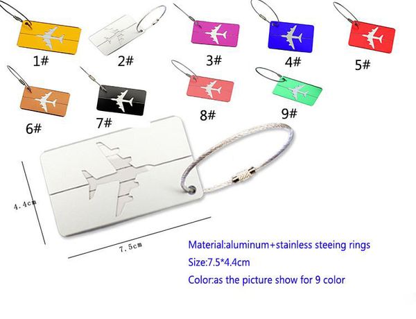 

aircraft plane luggage id tags boarding address id card case bag labels card dog tag collection keychain key rings toys gifts tc18082, Black
