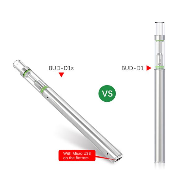 

Бутон D1S одноразовые пустой Vape ручка E сигареты стартерные комплекты 0.5 мл картриджи 310mah батареи стекло / металл / керамика мундштук Micro USB зарядное устройство