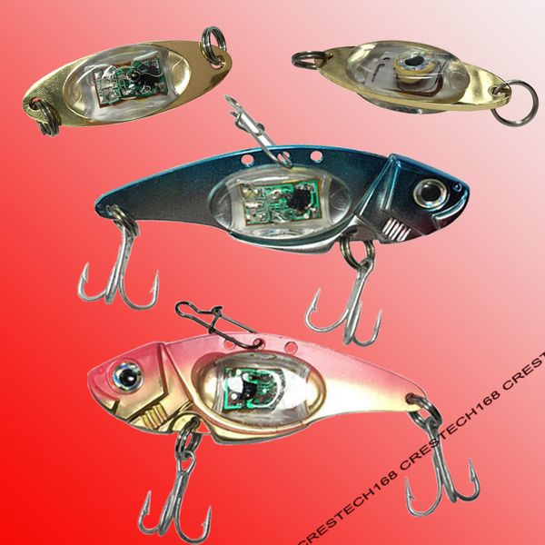 

led fishing lures firefly lighted 4-pack fishing spoon - discover led electronic battery powered underwater light-up lure jigs of many color
