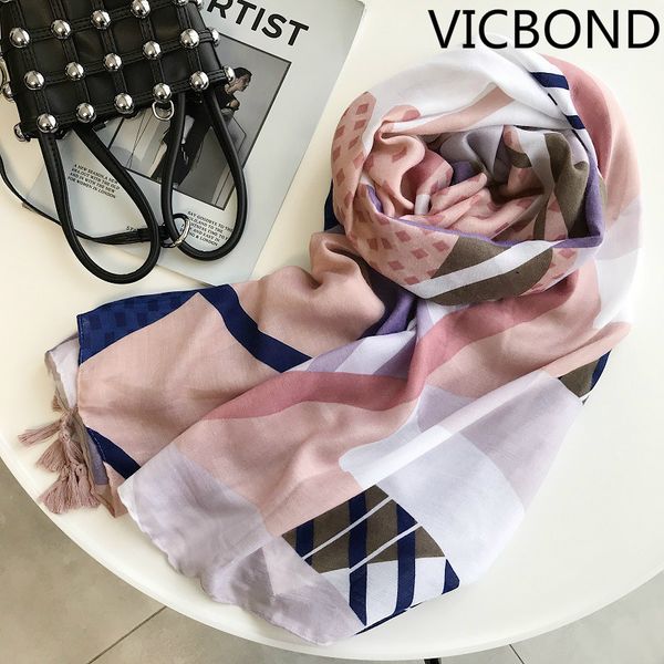 

vicbond 2018 new fashions coloured stripes cotton and linen scarves ladies long travel sunscreen shawl scarves and scarf hijab