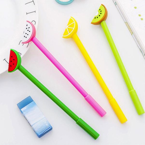 

bright f shape gel pen diy office stationery and school supplies smooth writing black and blue ink 0.38mm pen 4pcs