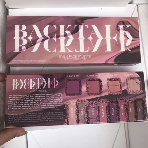

2018 BackTalk 12 colors Eyeshadow Palette Eye and Face Palette Highlighter Blush Eye shadow DHL free high quality