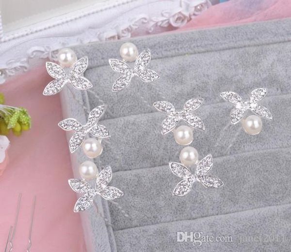 

bridal hair accessories rhinestone pearl u pins wedding bridal hair pins womens party hair accessories, Slivery;golden