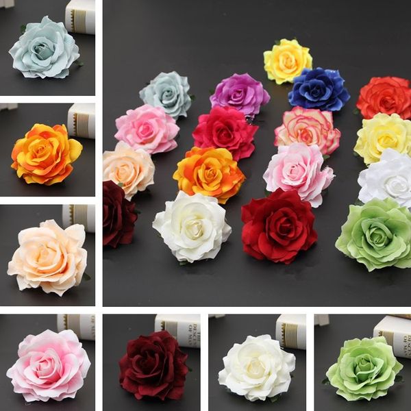 

bride wedding silk flower simulation rose brooch seaside beach woman hibiscus bride head flower t6i056, Slivery;white