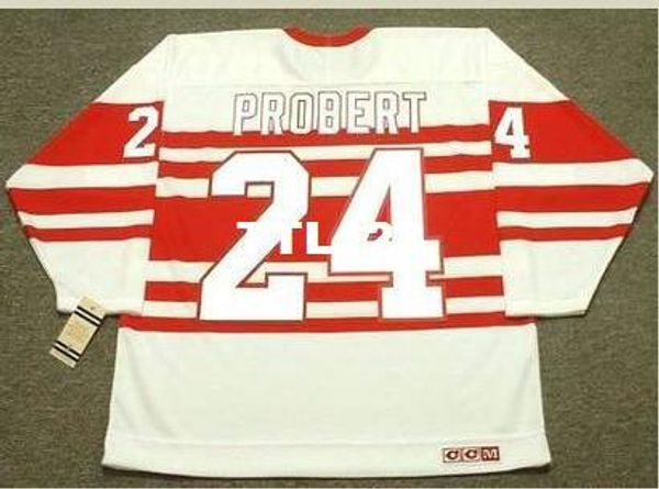 

мужчины #24 bob probert детройт red wings 1992 ccm винтаж хоккей джерси или пользовательские любое имя или номер ретро джерси, Black;red