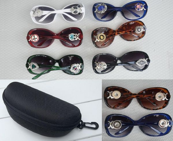

designer snap button sunglasses women fashion summer cats eye sun glasses eyewear fit 18/20mm diy snap jewelry with box & clear cloth, White;black
