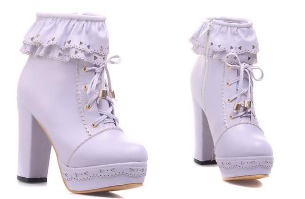 

send 2017 winter fashion new style round coarse heel women's short boots, Black