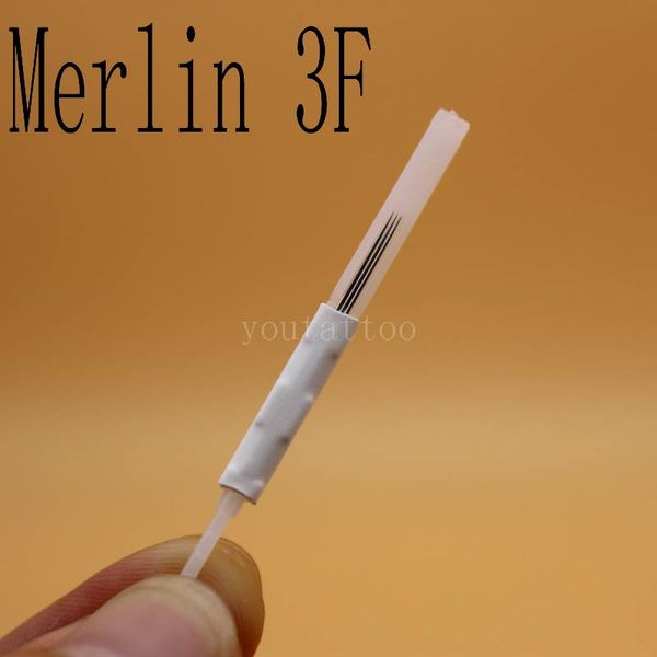 100PCS Needles mistos maquiagem 3F esterilizados com 100pcs dicas de agulha para máquina de tatuagem Maquiagem Merlin Permanente