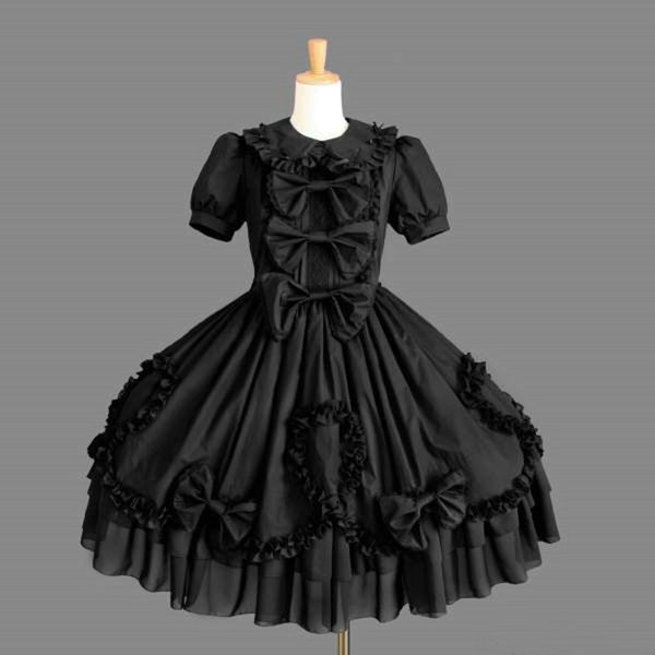 

18th century retro lolita dresses costume short sleeve black cotton summer ball gowns for halloween customized drop shipping, Black;red
