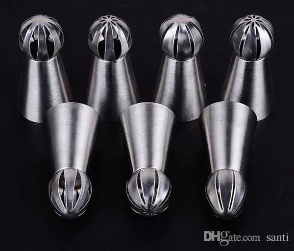

new russian fondant cupcake buttercream baking tool sphere ball shape cream stainless steel icing piping nozzles pastry tips