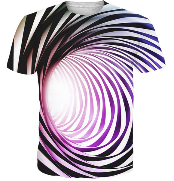 

new fashion print short-sleeved tees men black and white vertigo hypnotic colorful printing t shirt men 3d t-shirt s-xxxxxxl u137, White;black